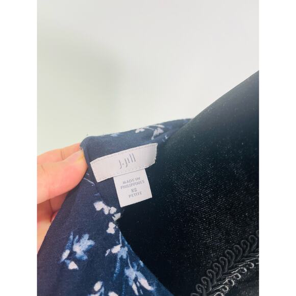 J Jill floral paisley navy tunic dress size XSP - Picture 10 of 12